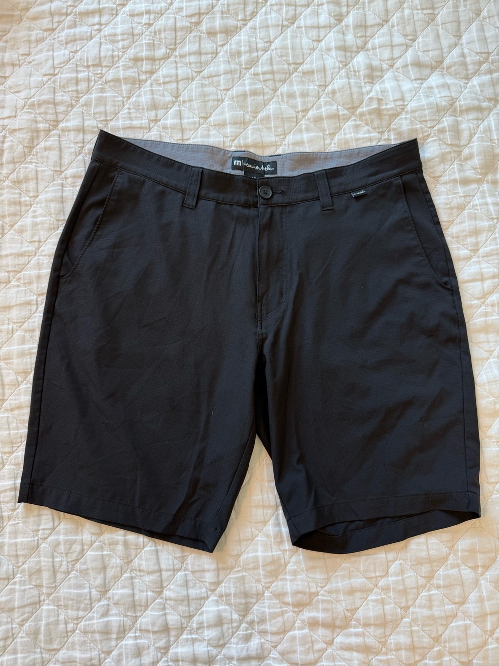 Travis Mathew Men's Black Flat Front Performance Shorts
